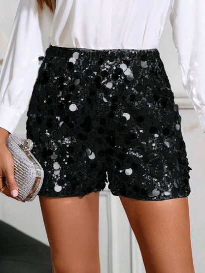 Vintage Plain High Waist Slim Fit Pants Shorts