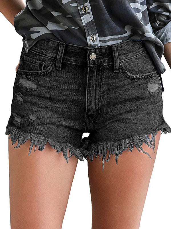Womens High Waist Cutoff Denim Shorts SIZE S-2XL