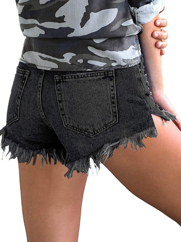 Womens High Waist Cutoff Denim Shorts SIZE S-2XL