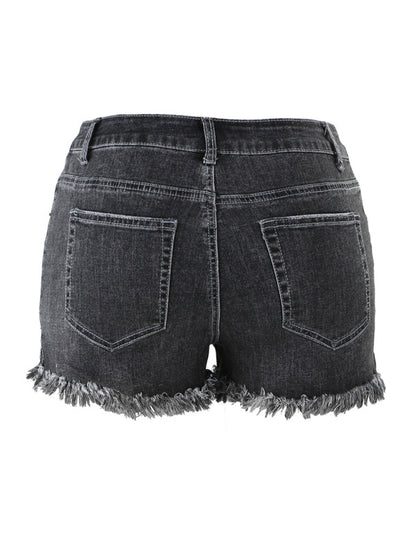 Womens High Waist Cutoff Denim Shorts SIZE S-2XL