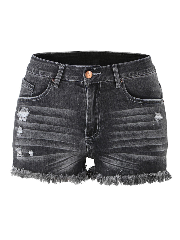 Womens High Waist Cutoff Denim Shorts SIZE S-2XL