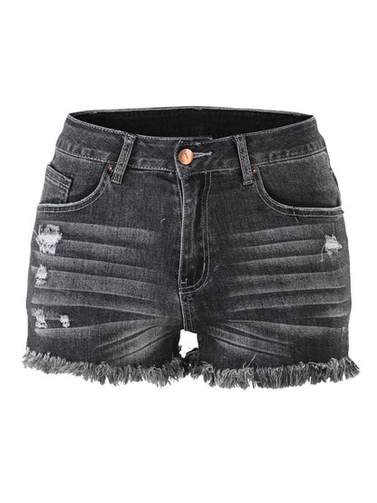 Womens High Waist Cutoff Denim Shorts SIZE S-2XL