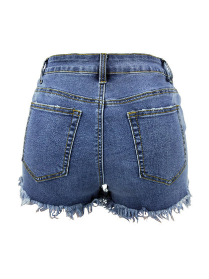 Womens High Waist Cutoff Denim Shorts SIZE S-2XL