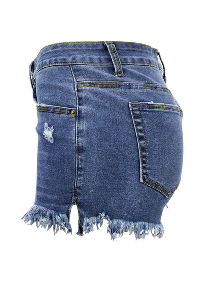 Womens High Waist Cutoff Denim Shorts SIZE S-2XL