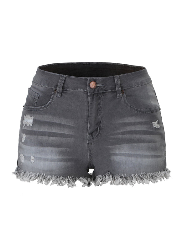 Womens High Waist Cutoff Denim Shorts SIZE S-2XL