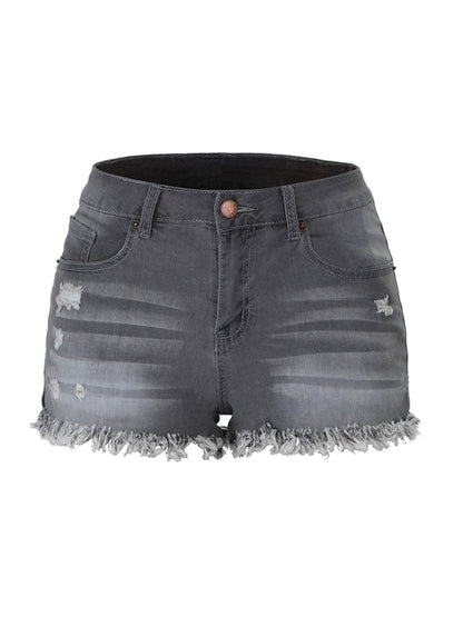 Womens High Waist Cutoff Denim Shorts SIZE S-2XL