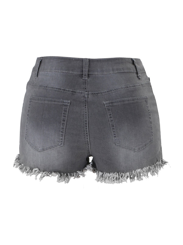 Womens High Waist Cutoff Denim Shorts SIZE S-2XL