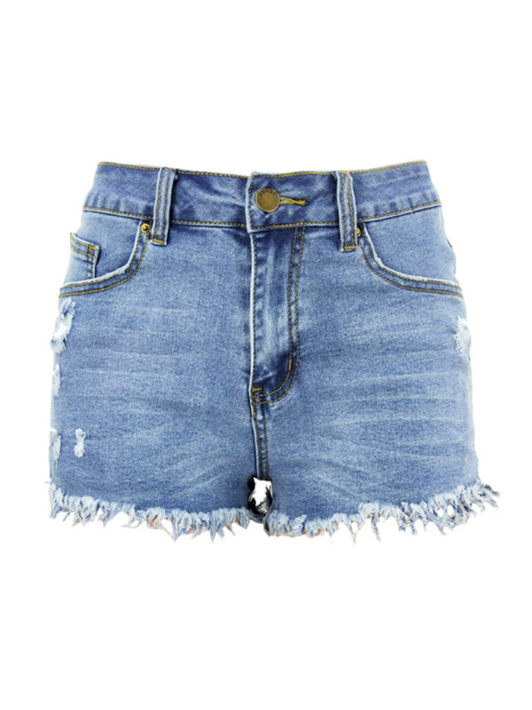Womens High Waist Cutoff Denim Shorts SIZE S-2XL